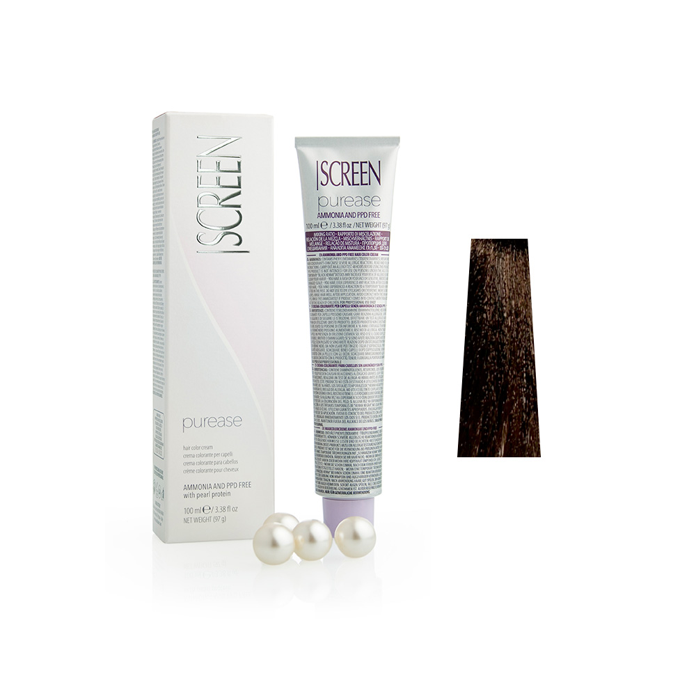 Крем-фарба без аміаку з протеїнами перлів SCREEN Purease 6B (6.32) Beige Dark Вlonde, 100 ml - 1